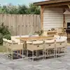 Image de vidaXL Ensemble à manger de jardin et coussins 11 pcs beige poly rotin