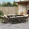 Image de vidaXL Ensemble à manger de jardin avec coussins 13 pcs marron rotin