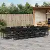 Image de vidaXL Ensemble à manger de jardin 17 pcs coussins noir résine tressée