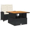 Image de vidaXL Ensemble à Manger de Jardin avec Coussins 2pcs, Table de Terrasse, Meubles de Patio, Mobilier d'Extérieur, Noir Résine Tressée