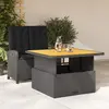 Image de vidaXL Ensemble à manger de jardin coussins 2pcs noir résine tressée