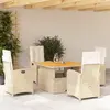 Image de vidaXL Ensemble à manger de jardin avec coussins 5pcs Beige poly rotin