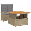 Image de vidaXL Ensemble à Manger de Jardin avec Coussins 2 pcs, Table de Terrasse, Meubles de Patio, Mobilier d'Extérieur, Beige Résine Tressée