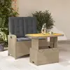 Image de vidaXL Ensemble à manger de jardin et coussins 2 pcs beige poly rotin