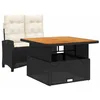 Image de vidaXL Ensemble à Manger de Jardin avec Coussins 2pcs, Table de Terrasse, Meubles de Patio, Mobilier d'Extérieur, Noir Résine Tressée