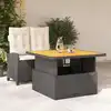 Image de vidaXL Ensemble à manger de jardin coussins 2pcs noir résine tressée