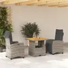 Image de vidaXL Ensemble à manger de jardin 3 pcs coussins gris résine tressée