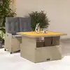 Image de vidaXL Ensemble à manger de jardin et coussins 2 pcs beige poly rotin