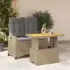 Image de vidaXL Ensemble à manger de jardin et coussins 2 pcs beige poly rotin