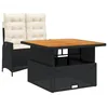 Image de vidaXL Ensemble à Manger de Jardin avec Coussins 2pcs, Table de Terrasse, Ensemble de Meubles de Patio, Mobilier d'Extérieur, Noir Résine Tressée