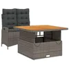 Image de vidaXL Ensemble à Manger de Jardin avec Coussins 2 pcs, Table de Terrasse, Ensemble de Meubles de Patio, Mobilier d'Extérieur, Gris Résine Tressée