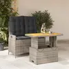 Image de vidaXL Ensemble à manger de jardin et coussins 2 pcs gris rotin