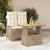 Image de vidaXL Ensemble à manger de jardin et coussins 2 pcs beige poly rotin
