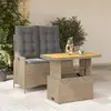 Image de vidaXL Ensemble à manger de jardin et coussins 2 pcs beige poly rotin