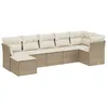 Image de vidaXL Salon de Jardin avec Coussins 7 pcs, Canapés de Terrasse, Ensemble de Meubles de Patio, Mobilier d'Extérieur, Beige Résine Tressée