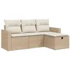 Image de vidaXL Salon de Jardin avec Coussins 4 pcs, Canapés de Terrasse, Ensemble de Meubles de Patio, Mobilier d'Extérieur, Beige Résine Tressée