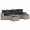 Image de vidaXL Salon de Jardin avec Coussins 6 pcs, Canapés de Terrasse, Ensemble de Meubles de Patio, Mobilier d'Extérieur, Gris Résine Tressée