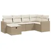 Image de vidaXL Salon de Jardin avec Coussins 6 pcs, Canapés de Terrasse, Ensemble de Meubles de Patio, Mobilier d'Extérieur, Beige Résine Tressée