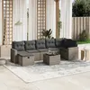 Image de vidaXL Salon de jardin 8 pcs avec coussins gris résine tressée