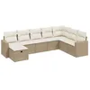 Image de vidaXL Salon de Jardin avec Coussins 8 pcs, Canapés de Terrasse, Ensemble de Meubles de Patio, Mobilier d'Extérieur, Beige Résine Tressée