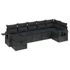Image de vidaXL Salon de Jardin 7 pcs avec Coussins Noir résine tressée