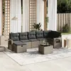 Image de vidaXL Salon de jardin 8 pcs avec coussins gris résine tressée