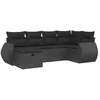 Image de vidaXL Salon de Jardin 6 pcs avec Coussins Noir résine tressée