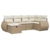 Image de vidaXL Salon de Jardin avec Coussins 6 pcs Beige résine tressée