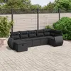 Image de vidaXL Salon de jardin 7 pcs avec coussins noir résine tressée