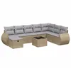 Image de vidaXL Salon de Jardin avec Coussins 9pcs mélange Beige résine tressée