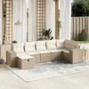 Image de vidaXL Salon de jardin avec coussins 7 pcs beige résine tressée