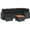 Image de vidaXL Salon de Jardin avec Coussins 7 pcs, Canapés de Terrasse, Ensemble de Meubles de Patio, Mobilier d'Extérieur, Noir Résine Tressée