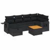 Image de vidaXL Salon de Jardin avec Coussins 7 pcs, Canapés de Terrasse, Ensemble de Meubles de Patio, Mobilier d'Extérieur, Noir Résine Tressée