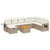 Image de vidaXL Salon de Jardin avec Coussins 9 pcs, Canapés de Terrasse, Ensemble de Meubles de Patio, Mobilier d'Extérieur, Beige Résine Tressée