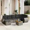 Image de vidaXL Salon de jardin 8 pcs avec coussins gris résine tressée