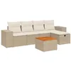Image de vidaXL Salon de Jardin avec Coussins 6 pcs, Canapés de Terrasse, Ensemble de Meubles de Patio, Mobilier d'Extérieur, Beige Résine Tressée