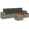 Image de vidaXL Salon de Jardin avec Coussins 6 pcs, Canapés de Terrasse, Ensemble de Meubles de Patio, Mobilier d'Extérieur, Gris Résine Tressée