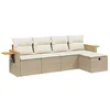 Image de vidaXL Salon de Jardin avec Coussins 5 pcs, Canapés de Terrasse, Ensemble de Meubles de Patio, Mobilier d'Extérieur, Beige Résine Tressée