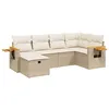 Image de vidaXL Salon de Jardin avec Coussins 6 pcs, Canapés de Terrasse, Ensemble de Meubles de Patio, Mobilier d'Extérieur, Beige Résine Tressée