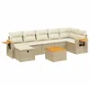 Image de vidaXL Salon de Jardin avec Coussins 8 pcs, Canapés de Terrasse, Ensemble de Meubles de Patio, Mobilier d'Extérieur, Beige Résine Tressée