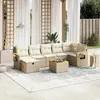 Image de vidaXL Salon de jardin avec coussins 8 pcs beige résine tressée