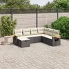 Image de vidaXL Salon de jardin 7 pcs avec coussins noir résine tressée