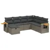 Image de vidaXL Salon de Jardin avec Coussins 7 pcs, Canapés de Terrasse, Ensemble de Meubles de Patio, Mobilier d'Extérieur, Gris Résine Tressée