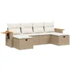 Image de vidaXL Salon de Jardin avec Coussins 6 pcs Beige résine tressée