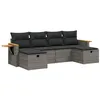 Image de vidaXL Salon de Jardin avec Coussins 6 pcs, Canapés de Terrasse, Ensemble de Meubles de Patio, Mobilier d'Extérieur, Gris Résine Tressée