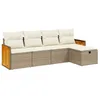Image de vidaXL Salon de Jardin avec Coussins 5 pcs, Canapés de Terrasse, Ensemble de Meubles de Patio, Mobilier d'Extérieur, Beige Résine Tressée