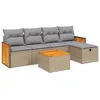 Image de vidaXL Salon de Jardin avec Coussins 6pcs mélange Beige résine tressée