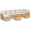 Image de vidaXL Salon de Jardin avec Coussins 8 pcs, Canapés de Terrasse, Ensemble de Meubles de Patio, Mobilier d'Extérieur, Beige Résine Tressée
