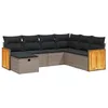Image de vidaXL Salon de Jardin avec Coussins 7 pcs, Canapés de Terrasse, Ensemble de Meubles de Patio, Mobilier d'Extérieur, Gris Résine Tressée