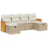 Image de vidaXL Salon de Jardin avec Coussins 6 pcs, Canapés de Terrasse, Ensemble de Meubles de Patio, Mobilier d'Extérieur, Beige Résine Tressée